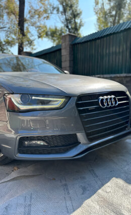 Покраска бампера решетка радиатора антихром уствновка сетки в решетку AUDI